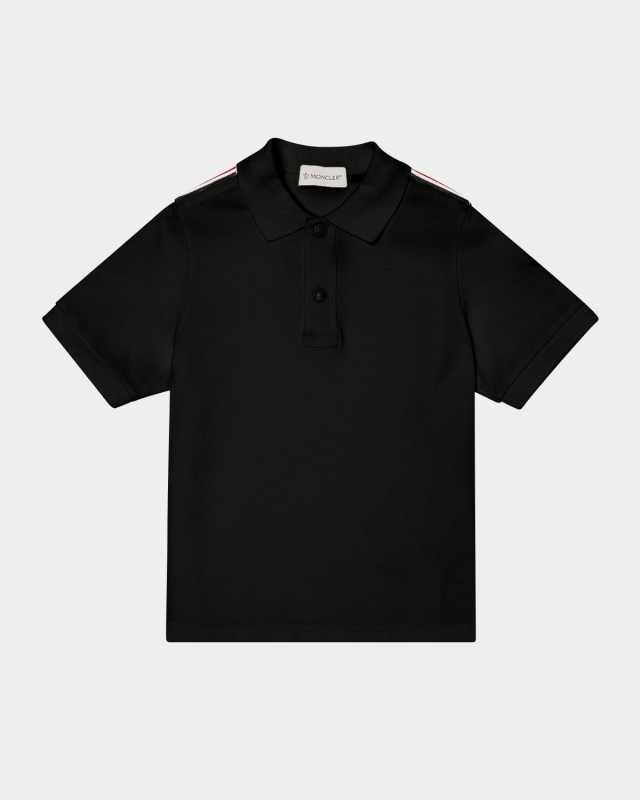 Boy's Tri-Stripe Pique Polo Shirt, Size 4-10